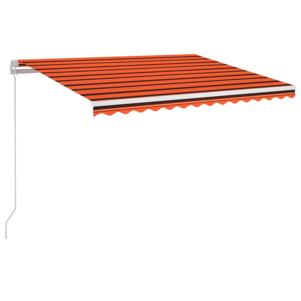 vidaXL Sisäänkelattava markiisi LED 350x250cm oranssiruskea