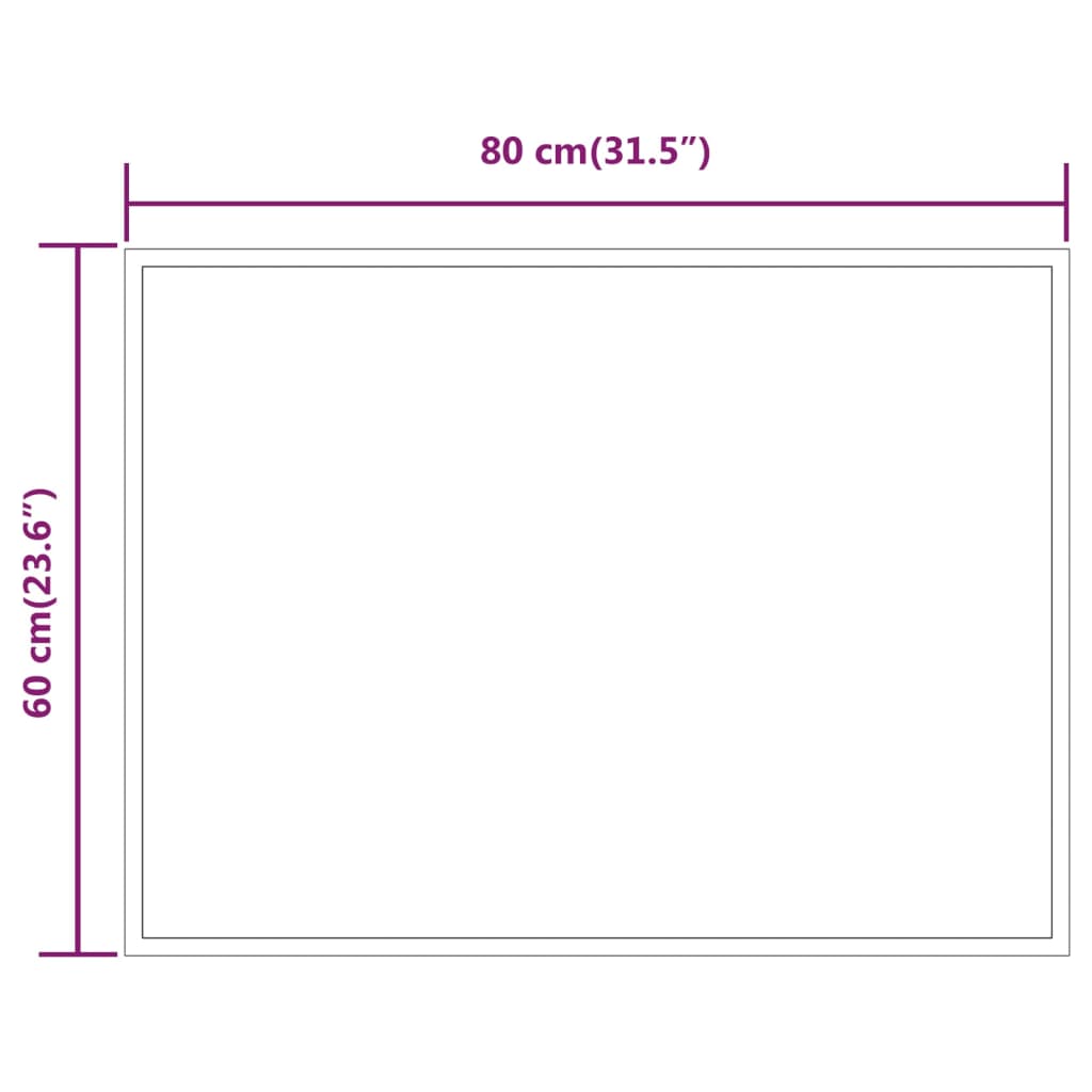 vidaXL Kylpyhuoneen LED-peili 60x80 cm