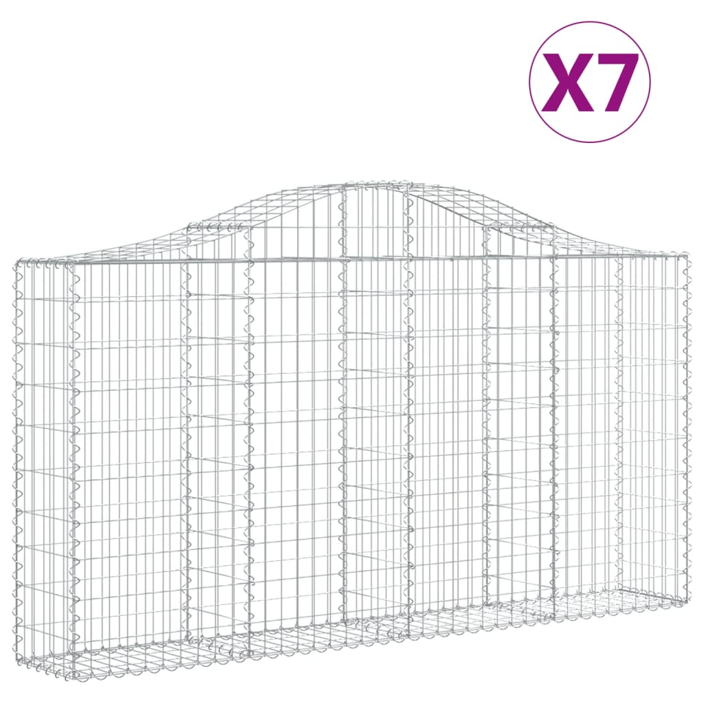 vidaXL Kaarevat kivikorit 7 kpl 200x30x100/120 cm galvanoitu rauta