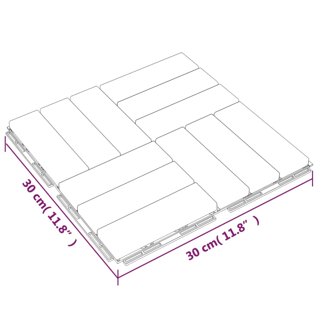 vidaXL Terassilaatat 20 kpl 30x30 cm täysi tiikki