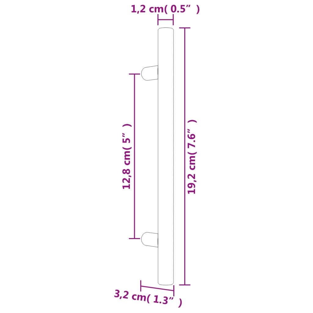 vidaXL Kaapin kahvat 10 kpl pronssi 128 mm ruostumaton teräs