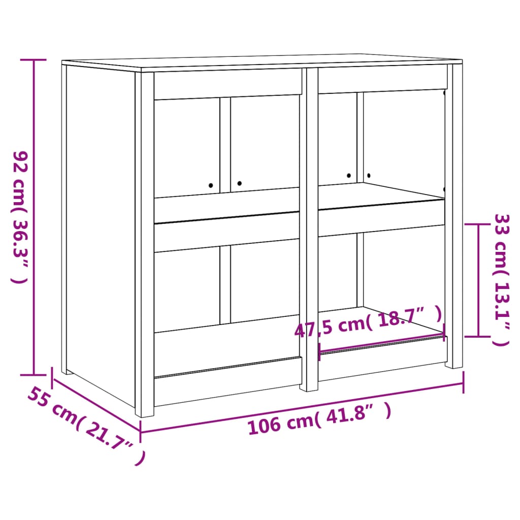 vidaXL Ulkokeittiökaappi valkoinen 106x55x92 cm täysi mänty