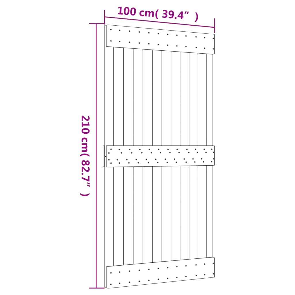 vidaXL Ovi NARVIK 100x210 cm täysi mänty