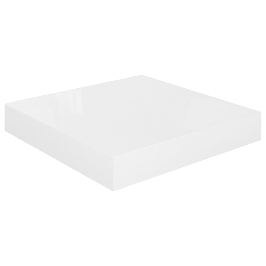 vidaXL Kelluvat seinähyllyt 4 kpl korkeakiilto valk 23x23,5x3,8 cm MDF