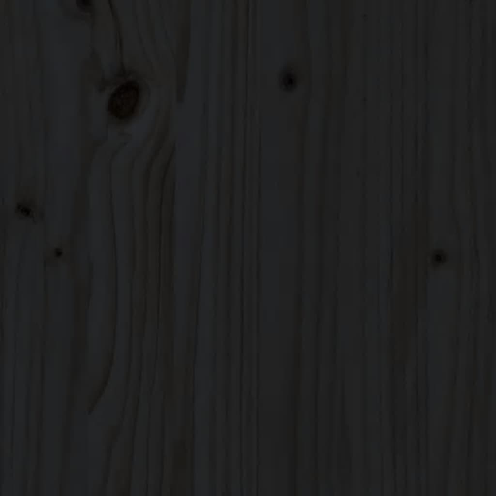 vidaXL Hiekkalaatikko istuimilla musta neliö täysi mänty