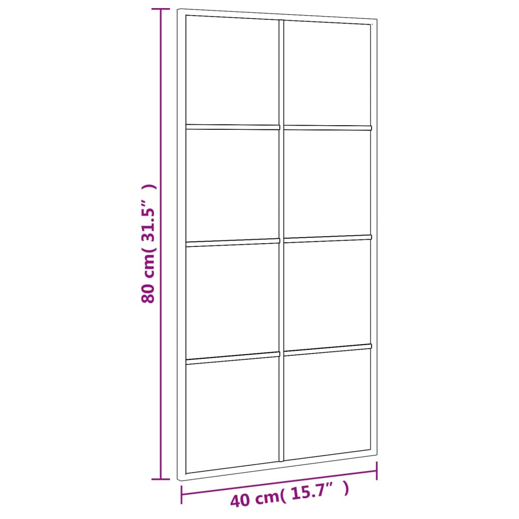 vidaXL Seinäpeili musta 40x80 cm suorakulmio rauta