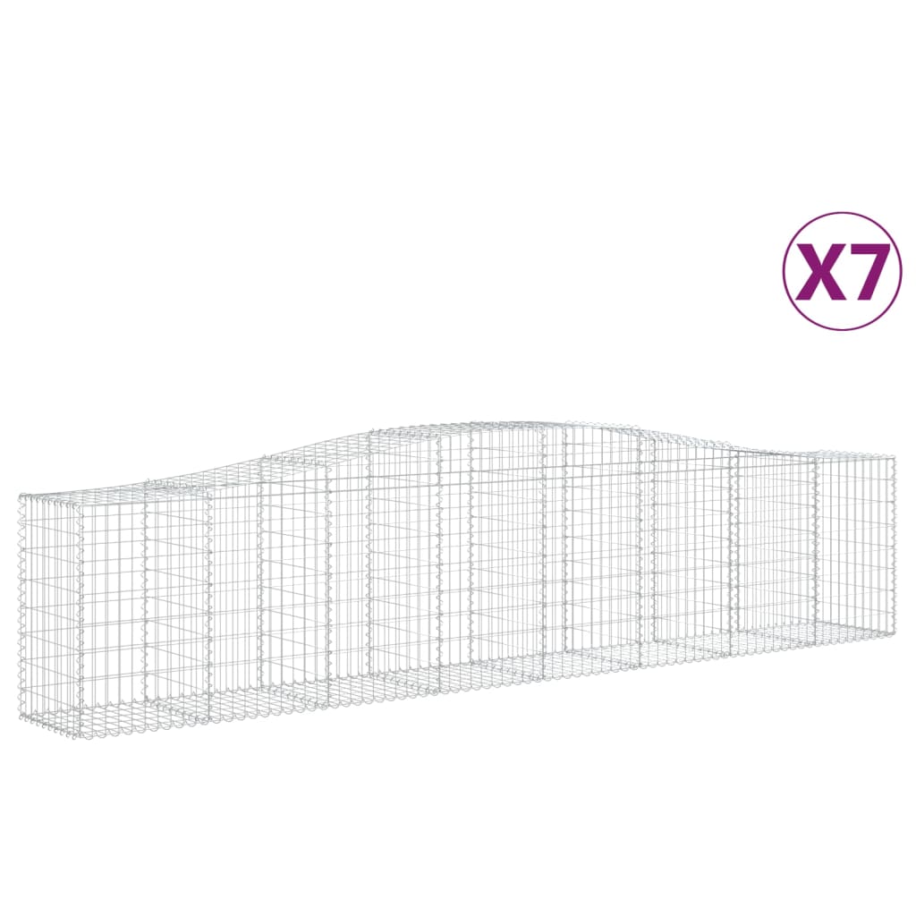 vidaXL Kaarevat kivikorit 7 kpl 400x50x80/100 cm galvanoitu rauta