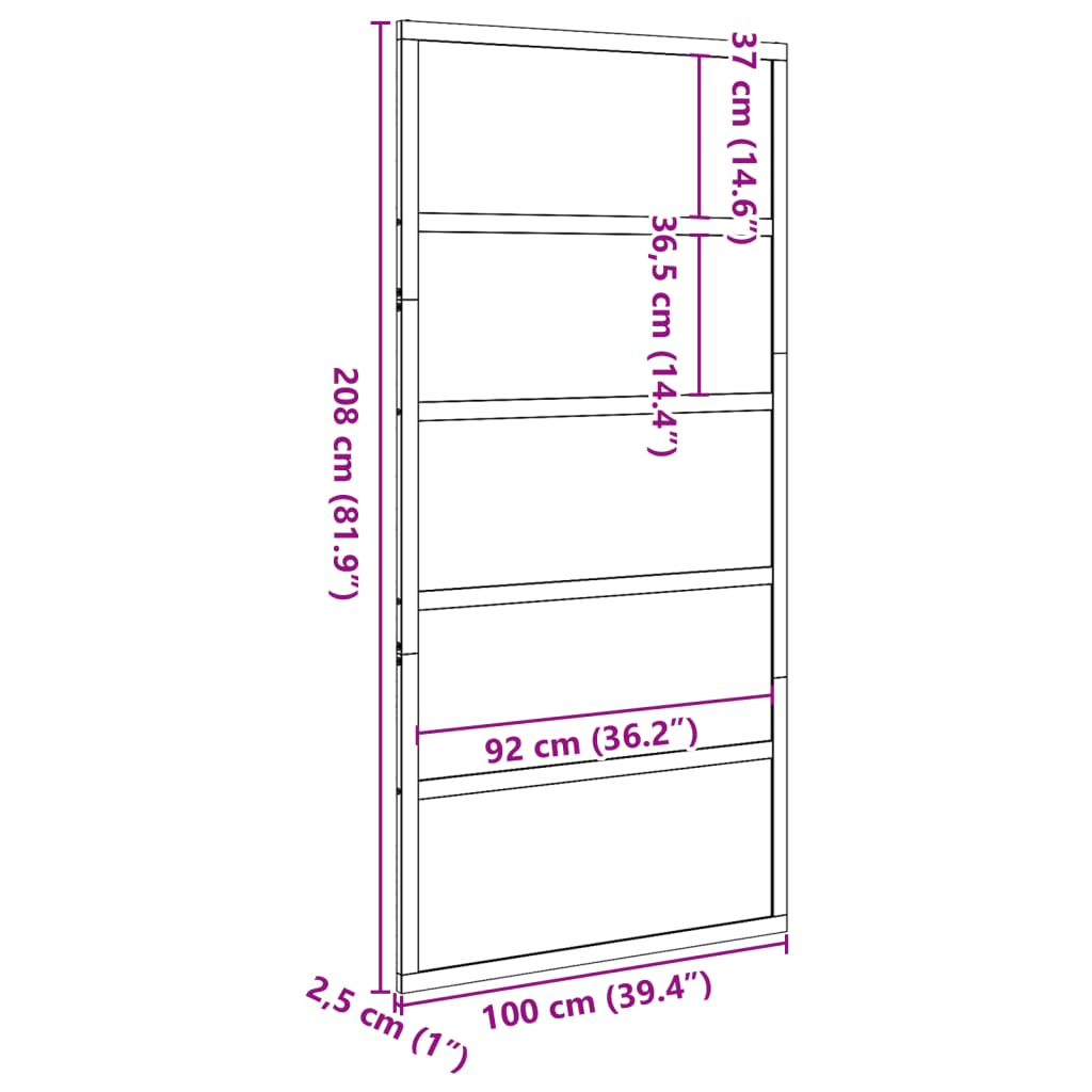 vidaXL Lato-ovi 100x208 cm täysi mänty