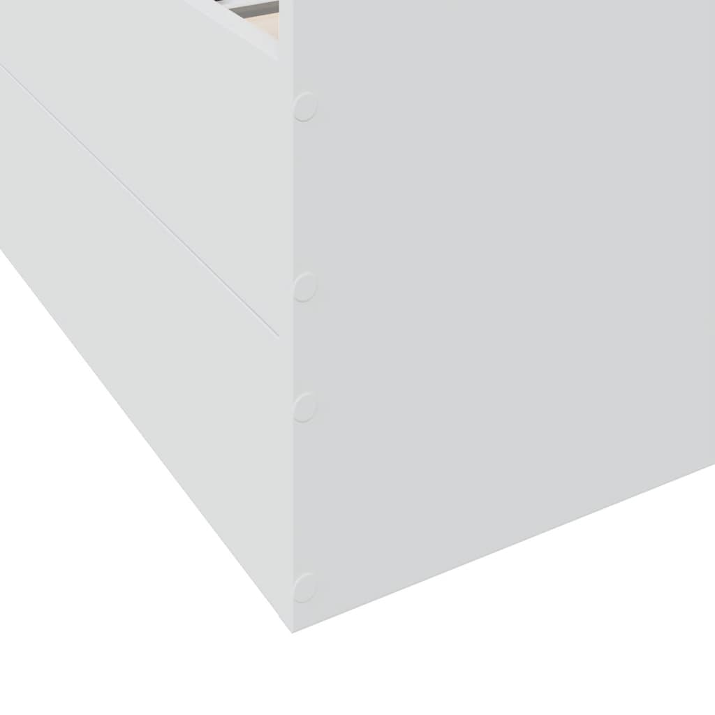 vidaXL Sängynrunko laatikoilla valkoinen 180x200 cm tekninen puu
