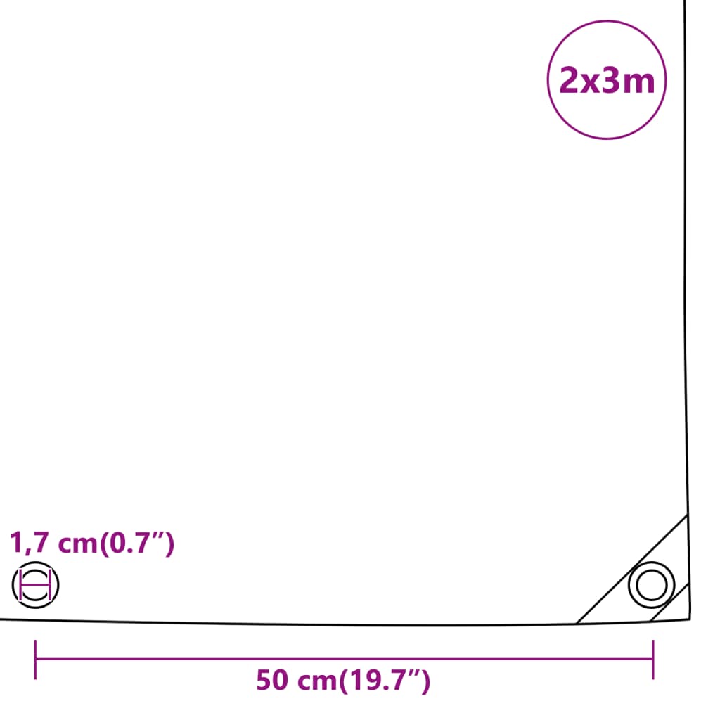 vidaXL Pressu antrasiitti 2x3 m 650 g/m²