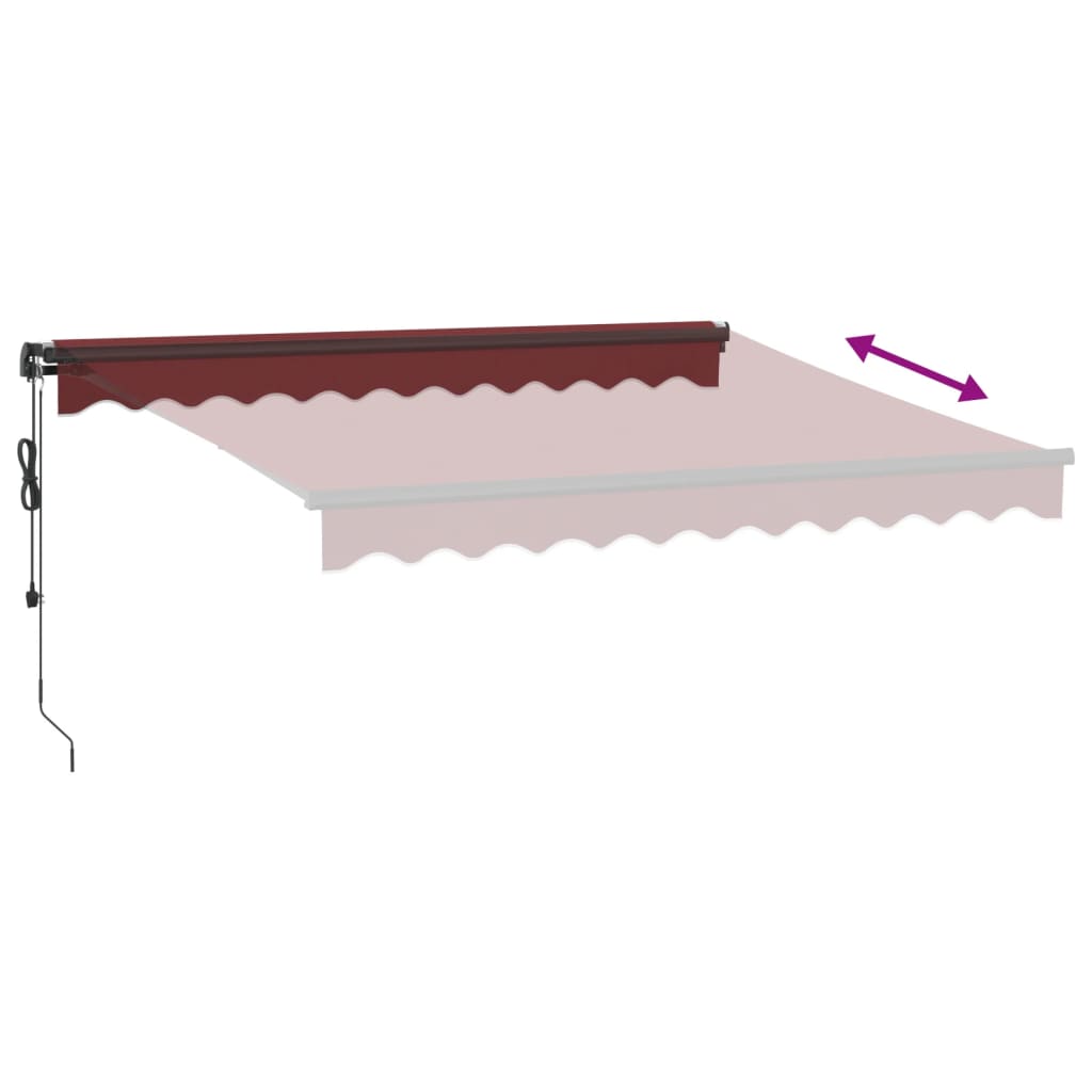 vidaXL Automaattimarkiisi LEDit viininpunainen 300x250 cm