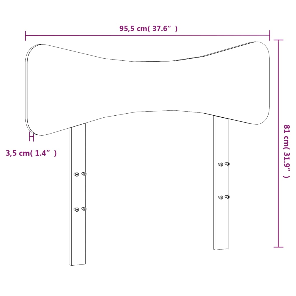 vidaXL Sängynpääty ruskea 90 cm täysi mänty