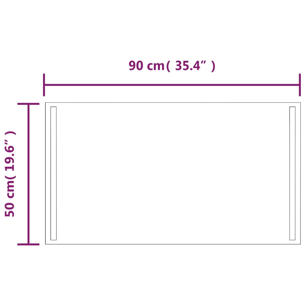 vidaXL Kylpyhuoneen LED-peili 50x90 cm