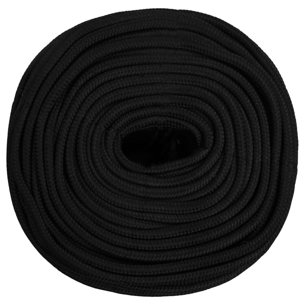vidaXL Työköysi musta 6 mm 25 m polyesteri