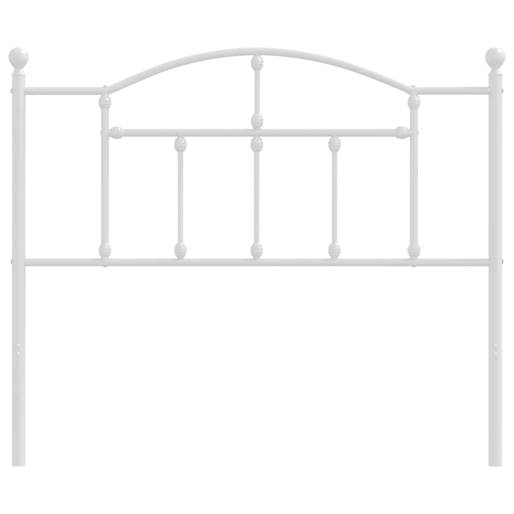 vidaXL Metallinen sängynpääty valkoinen 107 cm