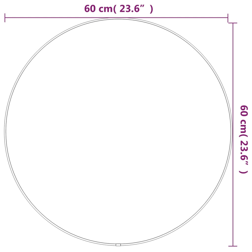 vidaXL Seinäpeili kulta Ø 60 cm pyöreä