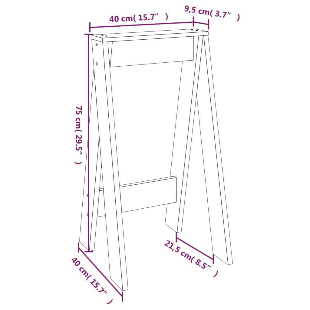 vidaXL Jakkarat 2 kpl valkoinen 40x40x75 cm täysi mänty