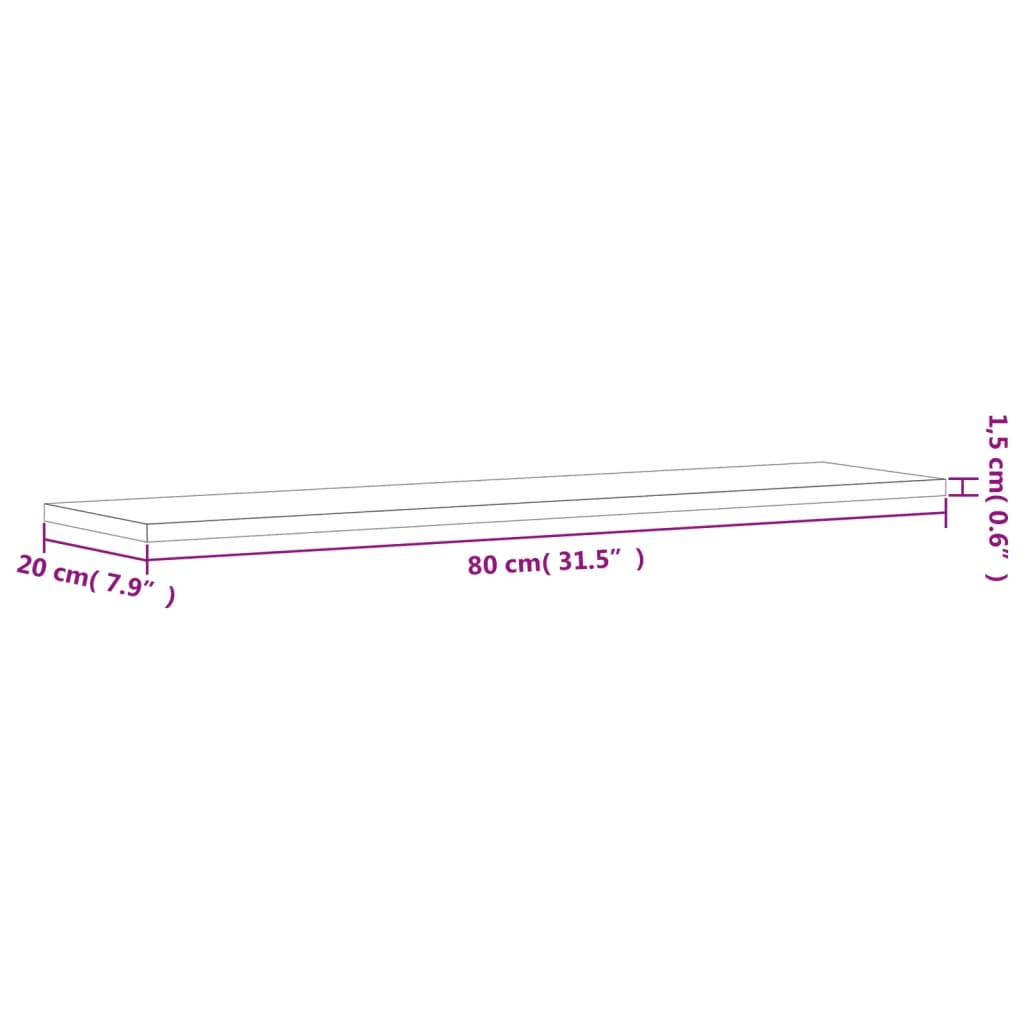 vidaXL Kirjahyllytasot 4 kpl harmaa 80x20x1,5 cm teknisestä puusta