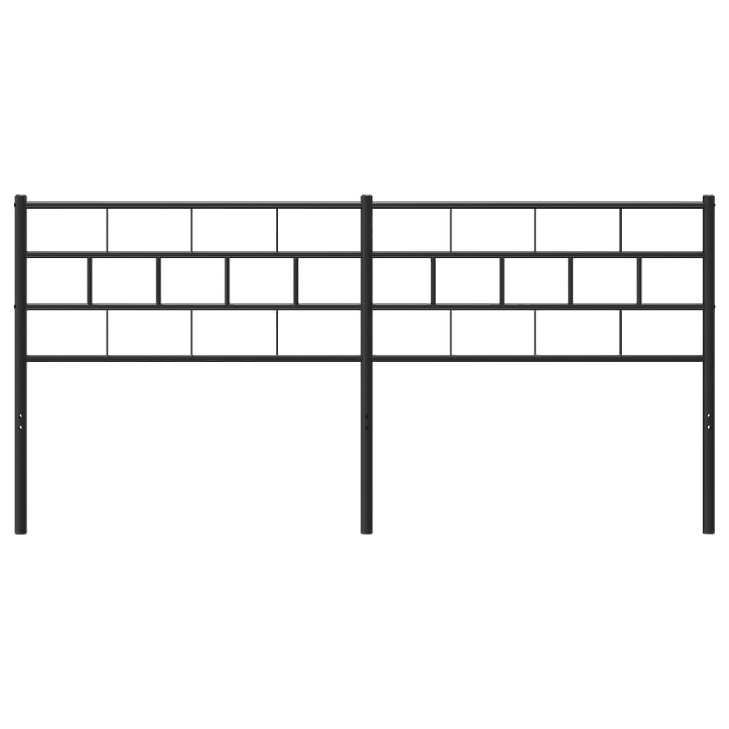 vidaXL Metallinen sängynpääty musta 193 cm