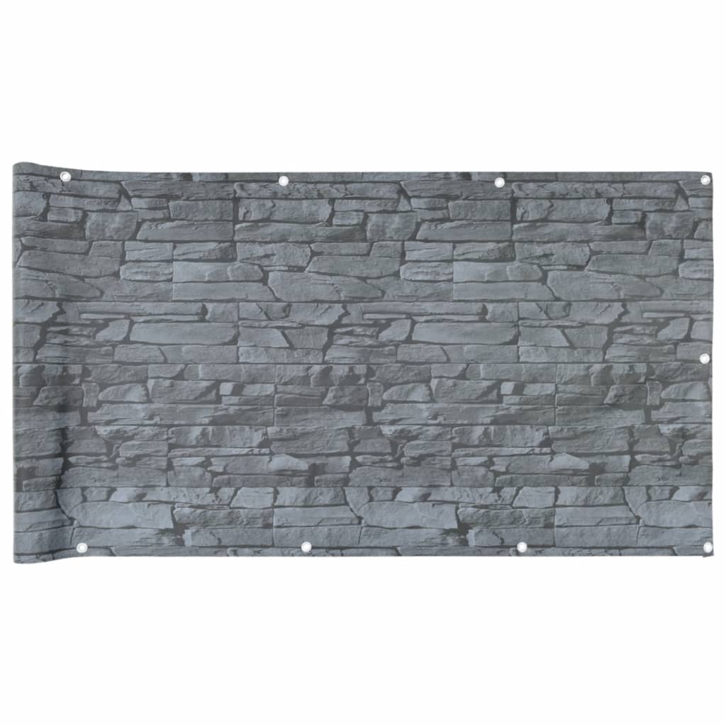 vidaXL Parvekkeen yksityisyyssuoja kivityyli harmaa 600x120 cm PVC