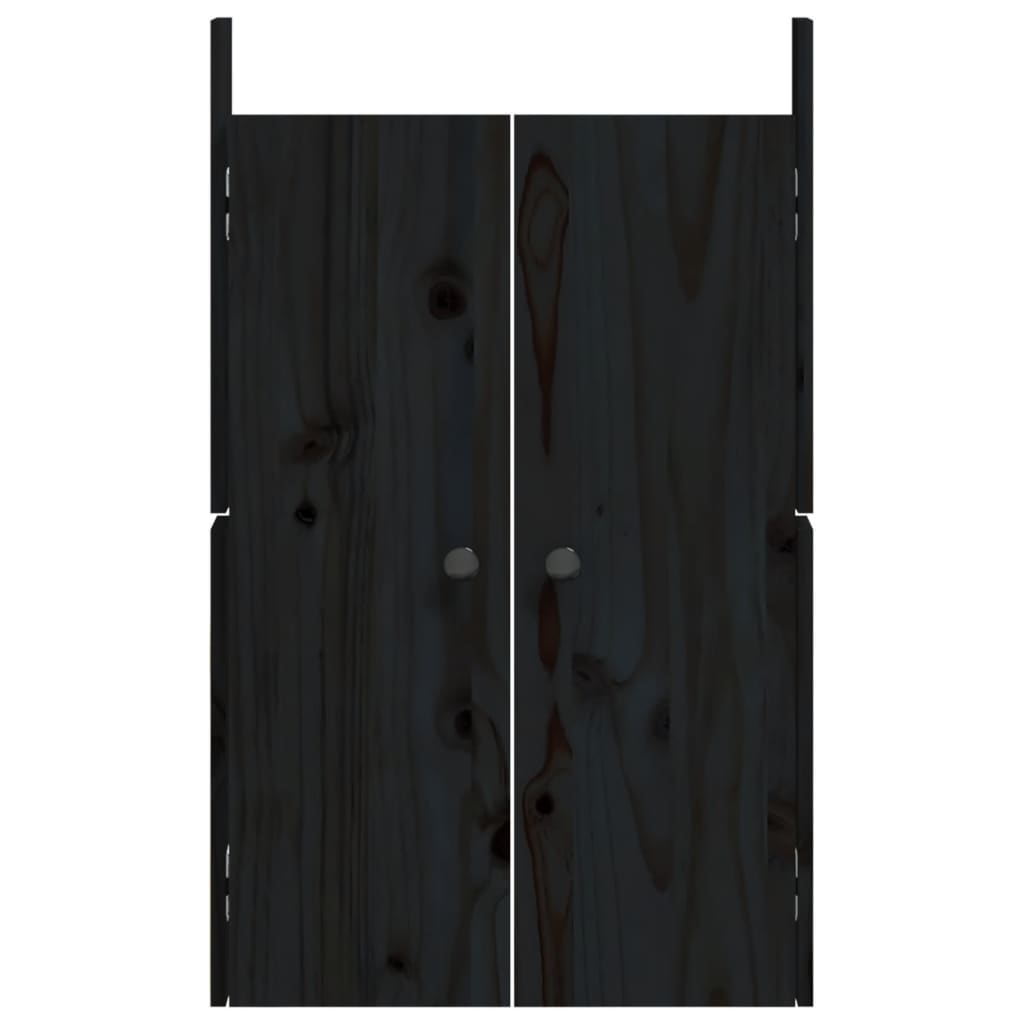 vidaXL Ulkokeittiökaapin ovet 2 kpl musta 50x9x82 cm täysi mänty