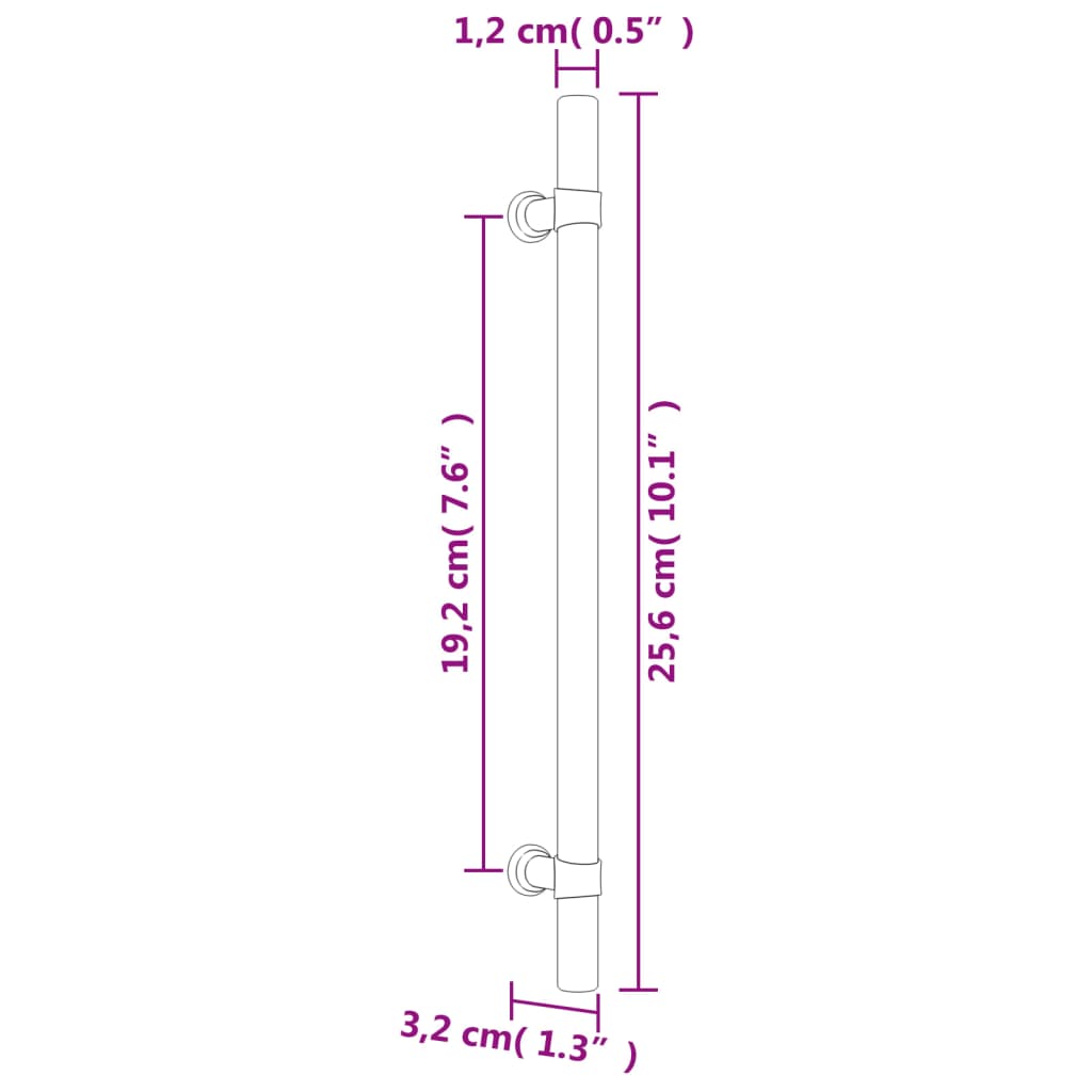 vidaXL Kaapin kahvat 10 kpl musta 192 mm ruostumaton teräs