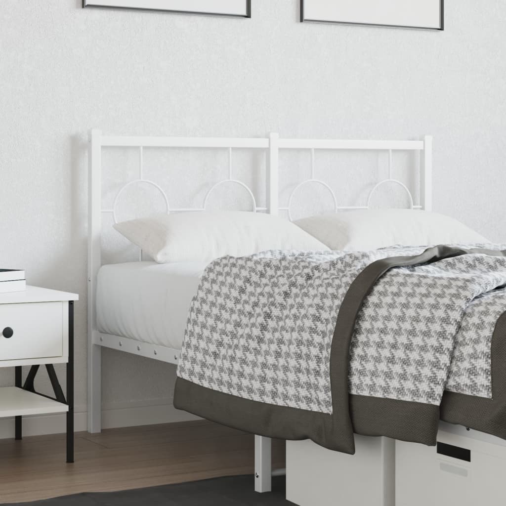 vidaXL Metallinen sängynpääty valkoinen 120 cm