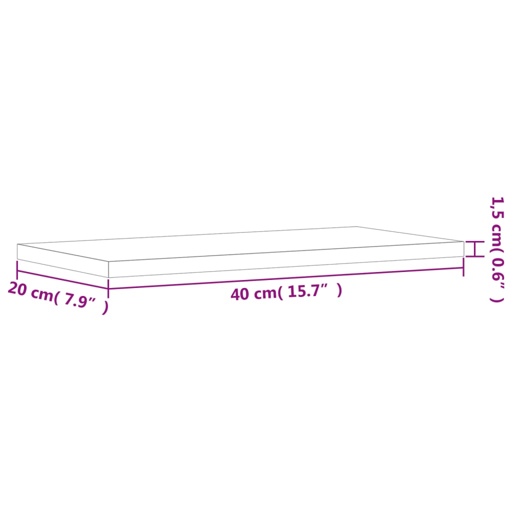 vidaXL Seinähyllyt 8 kpl harmaa Sonoma 40x20x1,5 cm tekninen puu