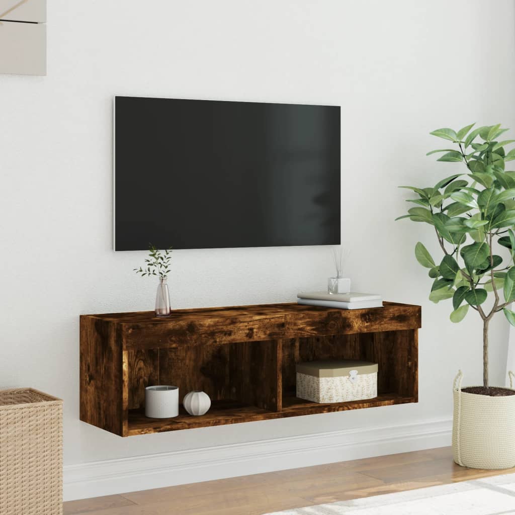 vidaXL TV-taso LED-valoilla savutammi 100x30x30 cm