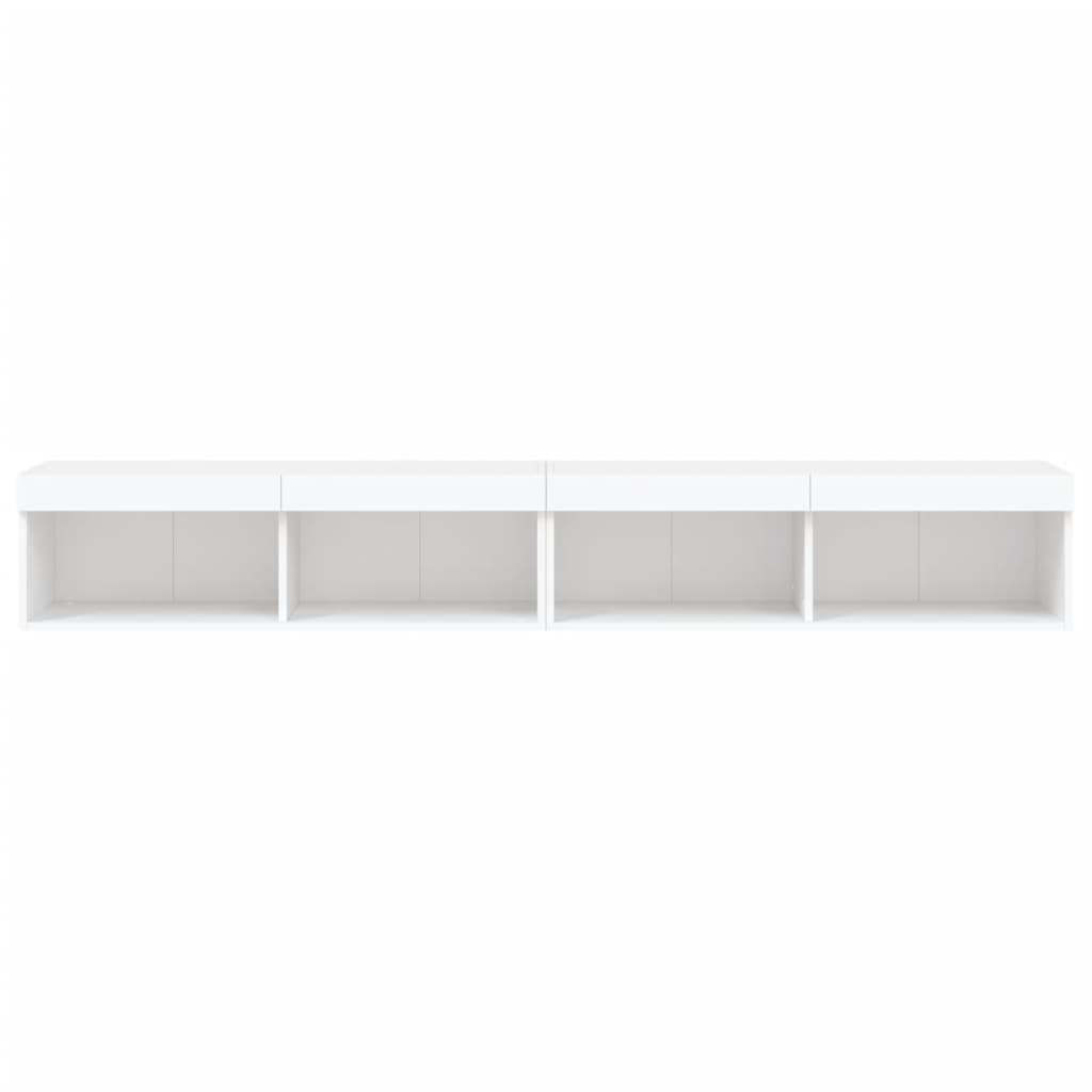 vidaXL TV-tasot LED-valoilla 2 kpl valkoinen 100x30x30 cm