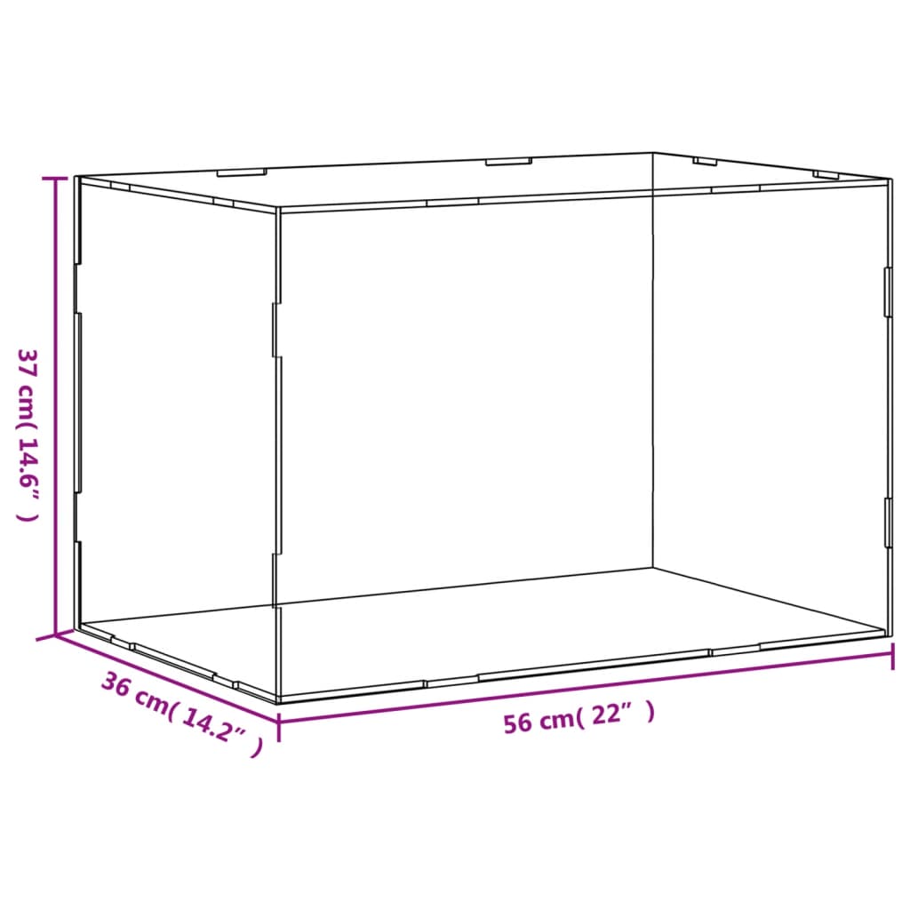 vidaXL Esittelylaatikko läpinäkyvä 56x36x37 cm akryyli