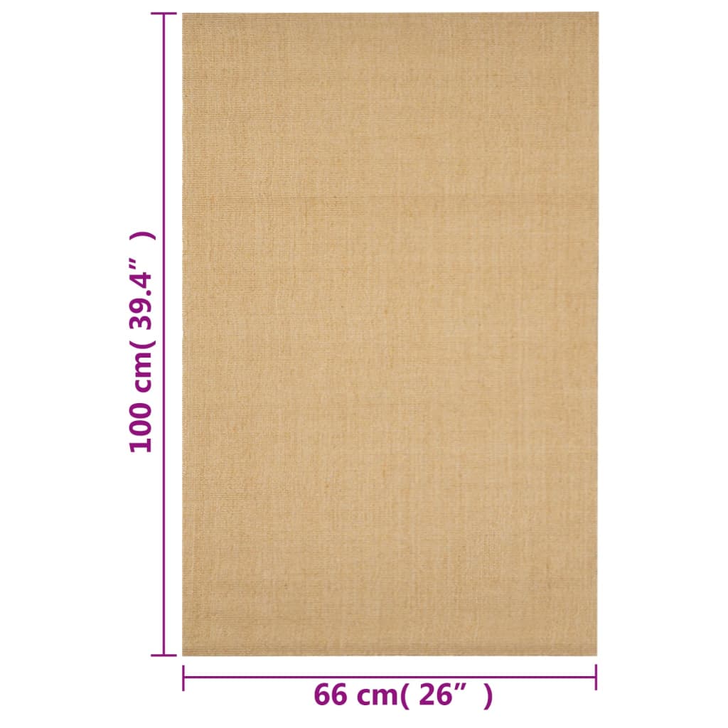 vidaXL Matto luonnollinen sisal 66x100 cm