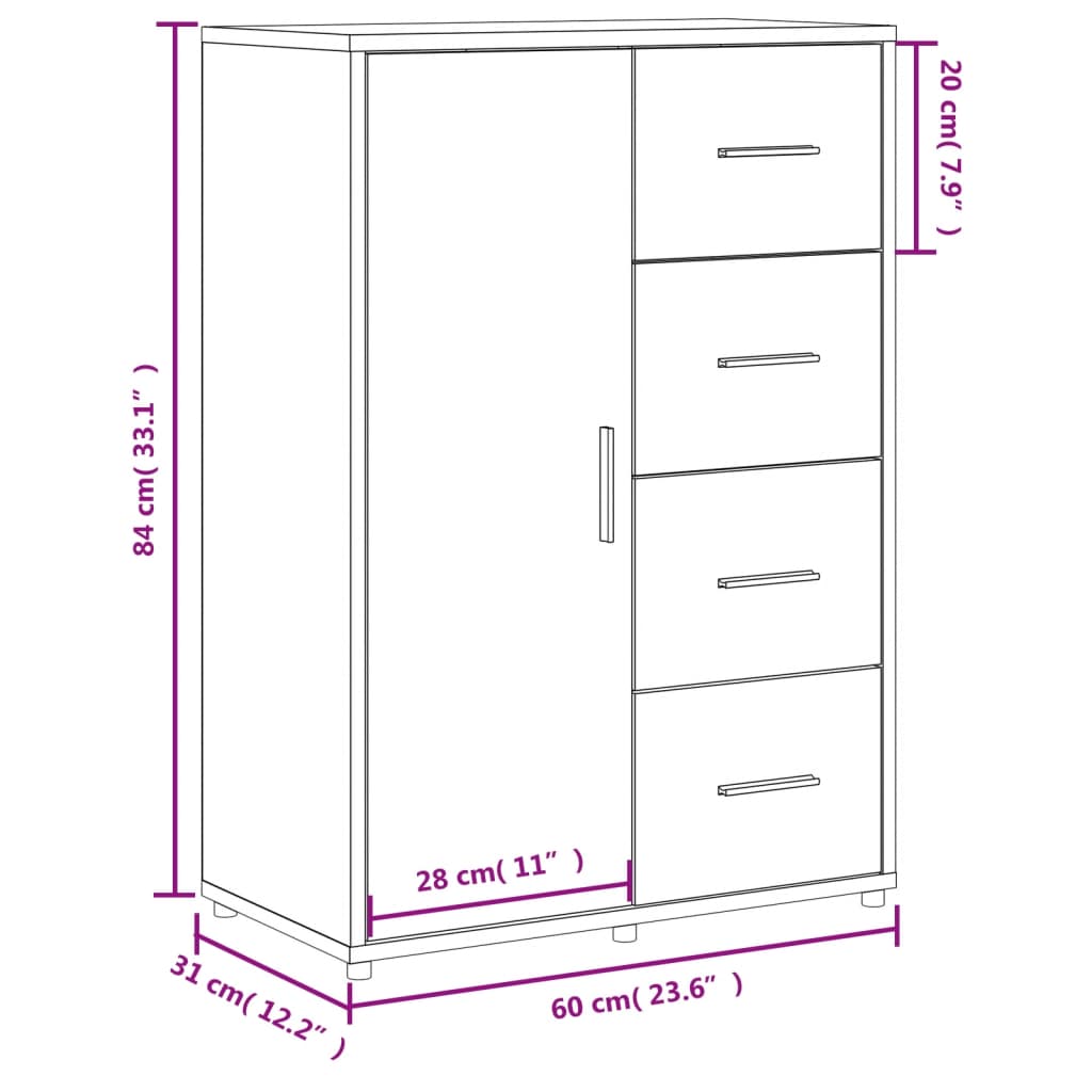 vidaXL Senkit 2 kpl musta 60x31x84 cm tekninen puu