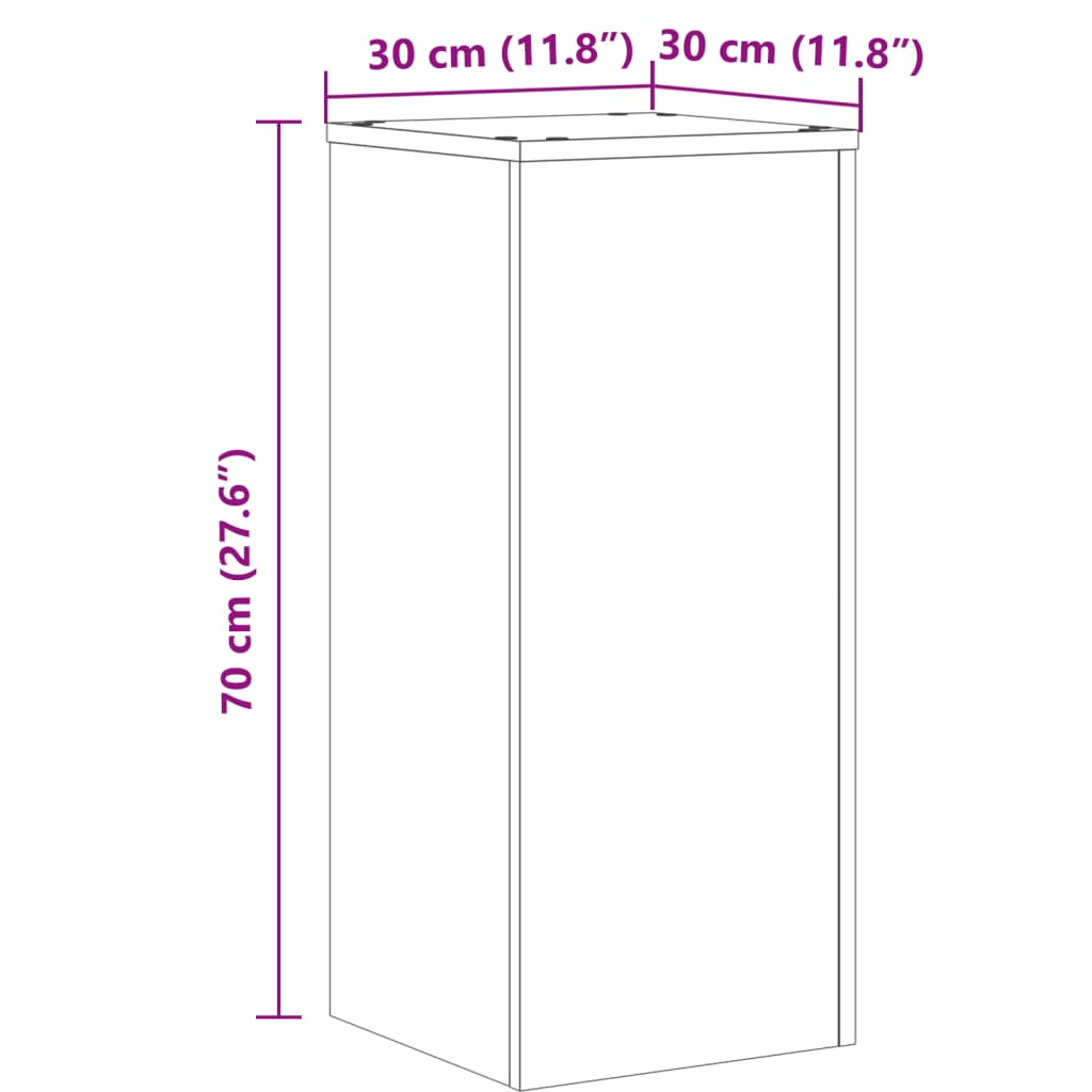 vidaXL Kasvitelineet 2 kpl vanha puu 30x30x70 cm tekninen puu