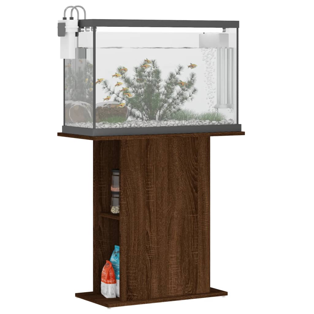 vidaXL Akvaarioteline ruskea tammi 75x36x72,5 cm tekninen puu