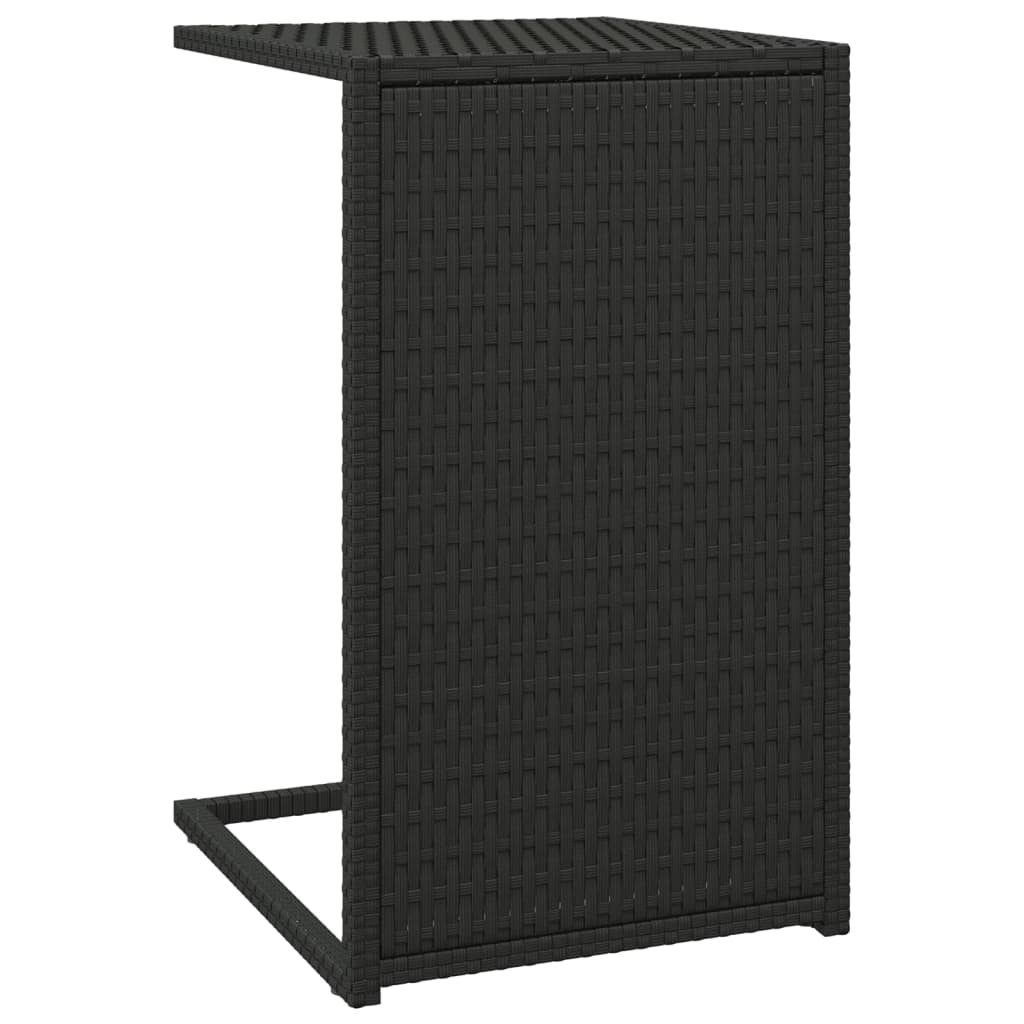 vidaXL C-muotoinen pöytä musta 40x35x60 cm polyrottinki