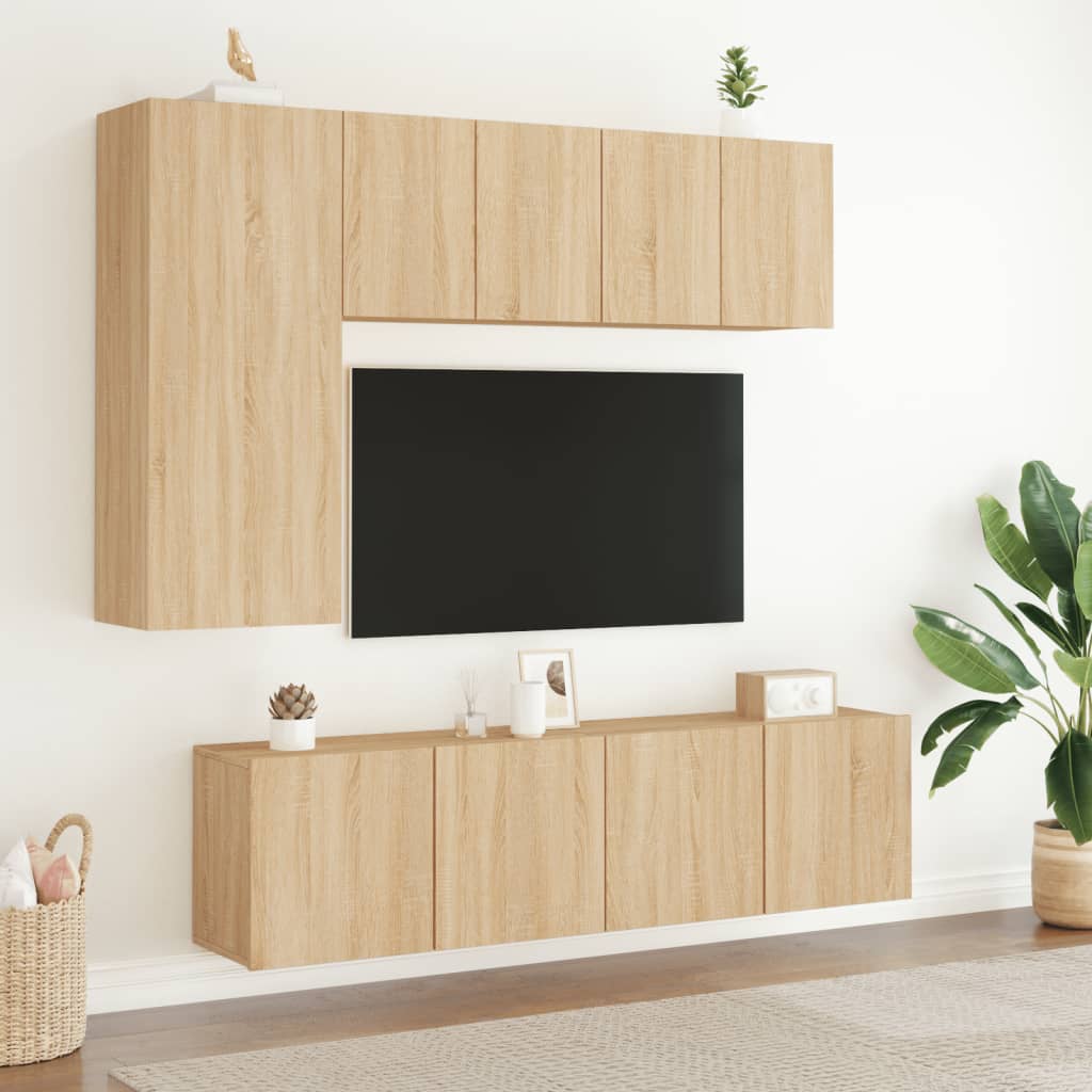 vidaXL TV-kaapit seinäkiinnitettävä 2 kpl Sonoma-tammi 60x30x41 cm