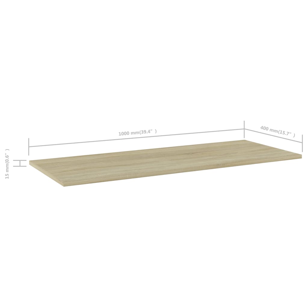 vidaXL Kirjahyllytasot 4 kpl Sonoma-tammi 100x40x1,5 cm lastulevy