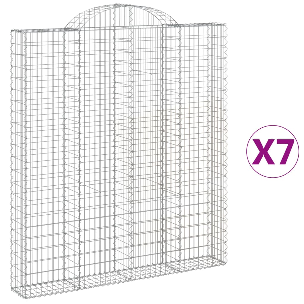 vidaXL Kaarevat kivikorit 7 kpl 200x30x220/240 cm galvanoitu rauta