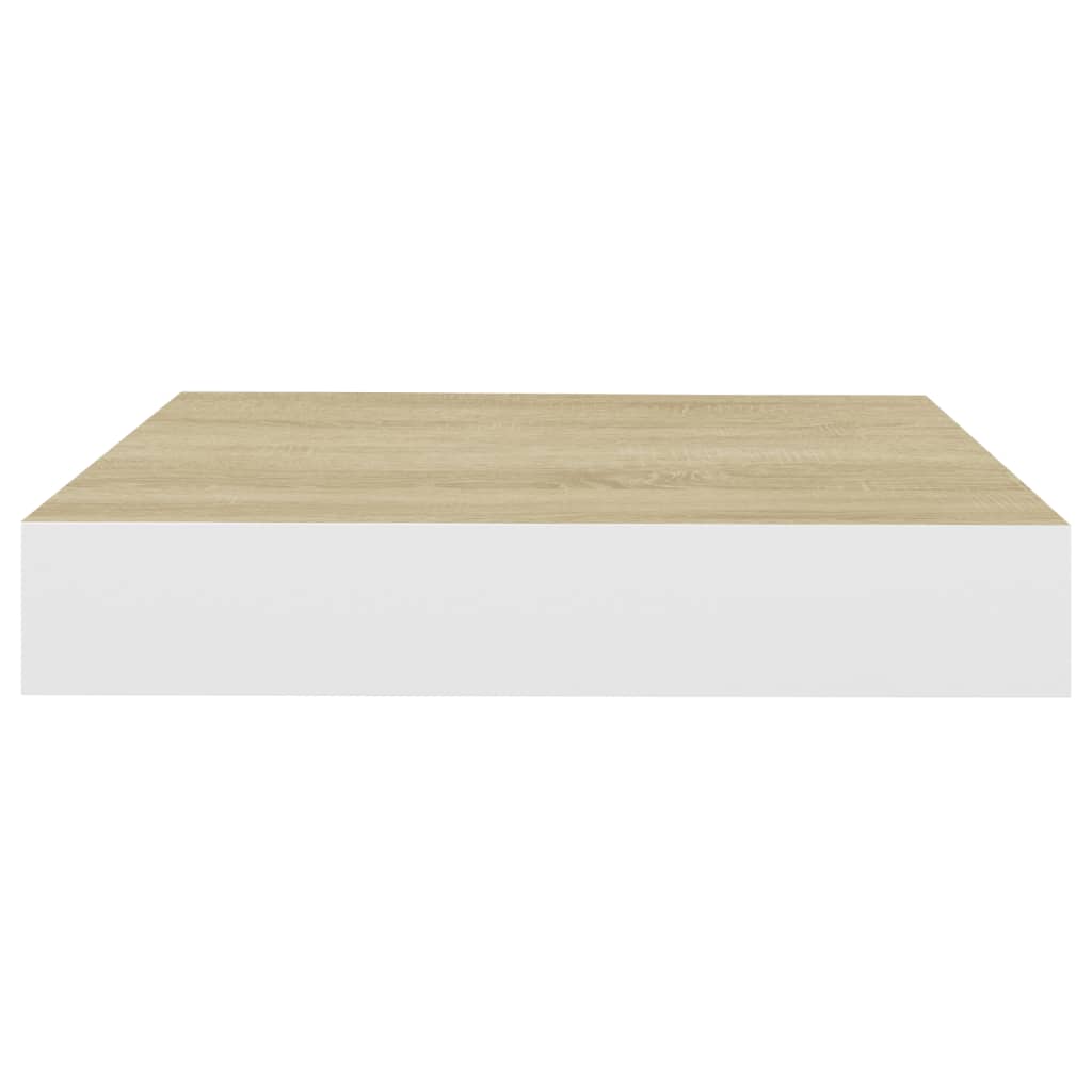 vidaXL Kelluvat seinähyllyt 2 kpl tammi ja valkoinen 23x23,5x3,8cm MDF