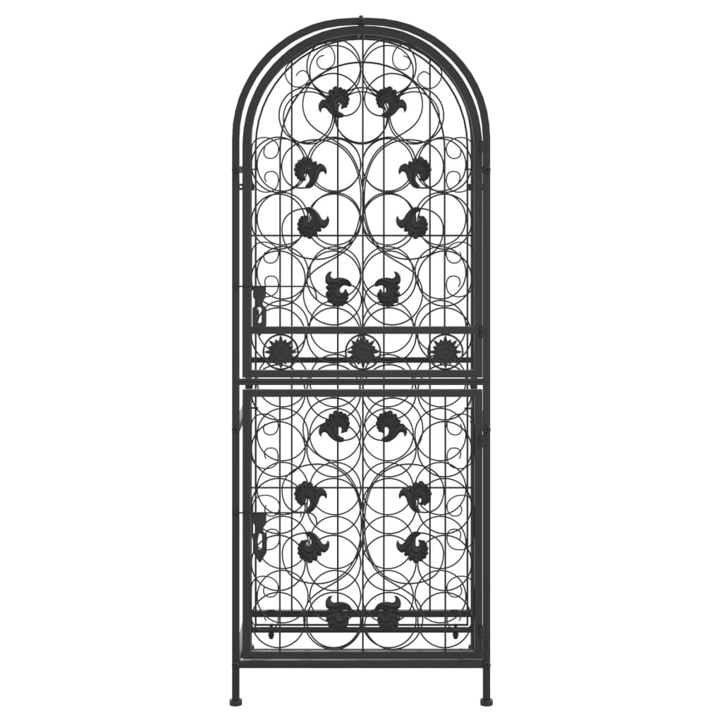 vidaXL Viinipulloteline 41 pullolle musta 45x36x120 cm takorauta