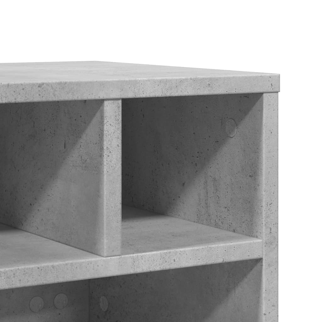 vidaXL Tulostinteline pyörillä betoninharmaa 41x32x34,5 cm