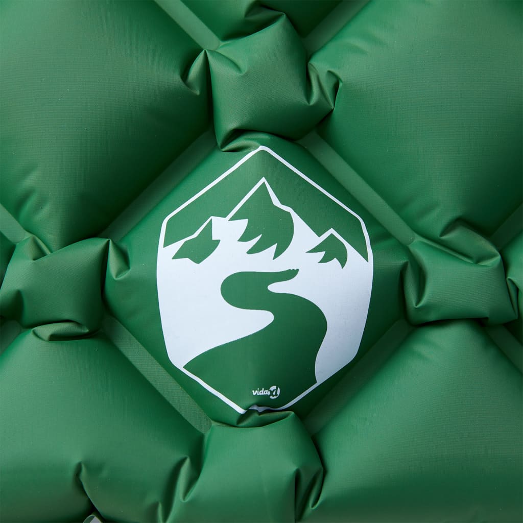 vidaXL Täytettävä retkeilypatja tyynyllä 1 hengelle vihreä