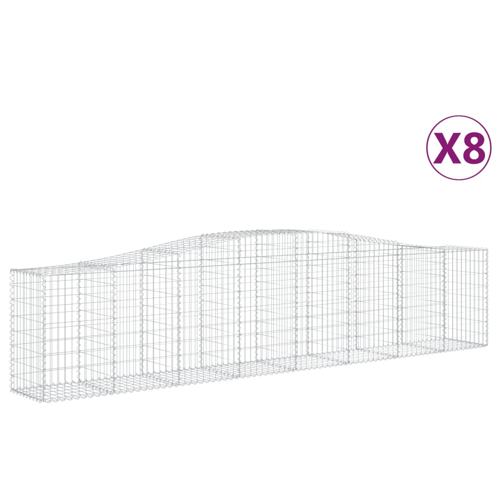 vidaXL Kaarevat kivikorit 8 kpl 400x50x80/100 cm galvanoitu rauta