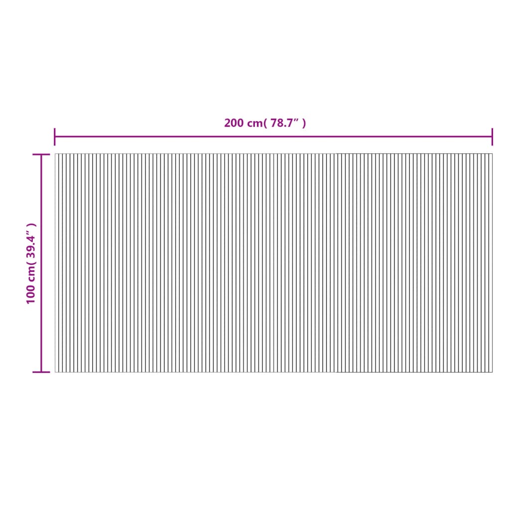 vidaXL Matto suorakaide ruskea 100x200 cm bambu