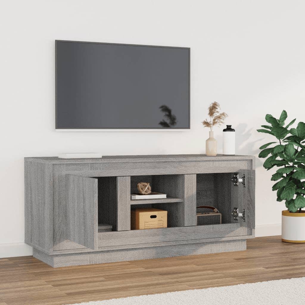 vidaXL TV-taso harmaa Sonoma 102x35x45 cm tekninen puu