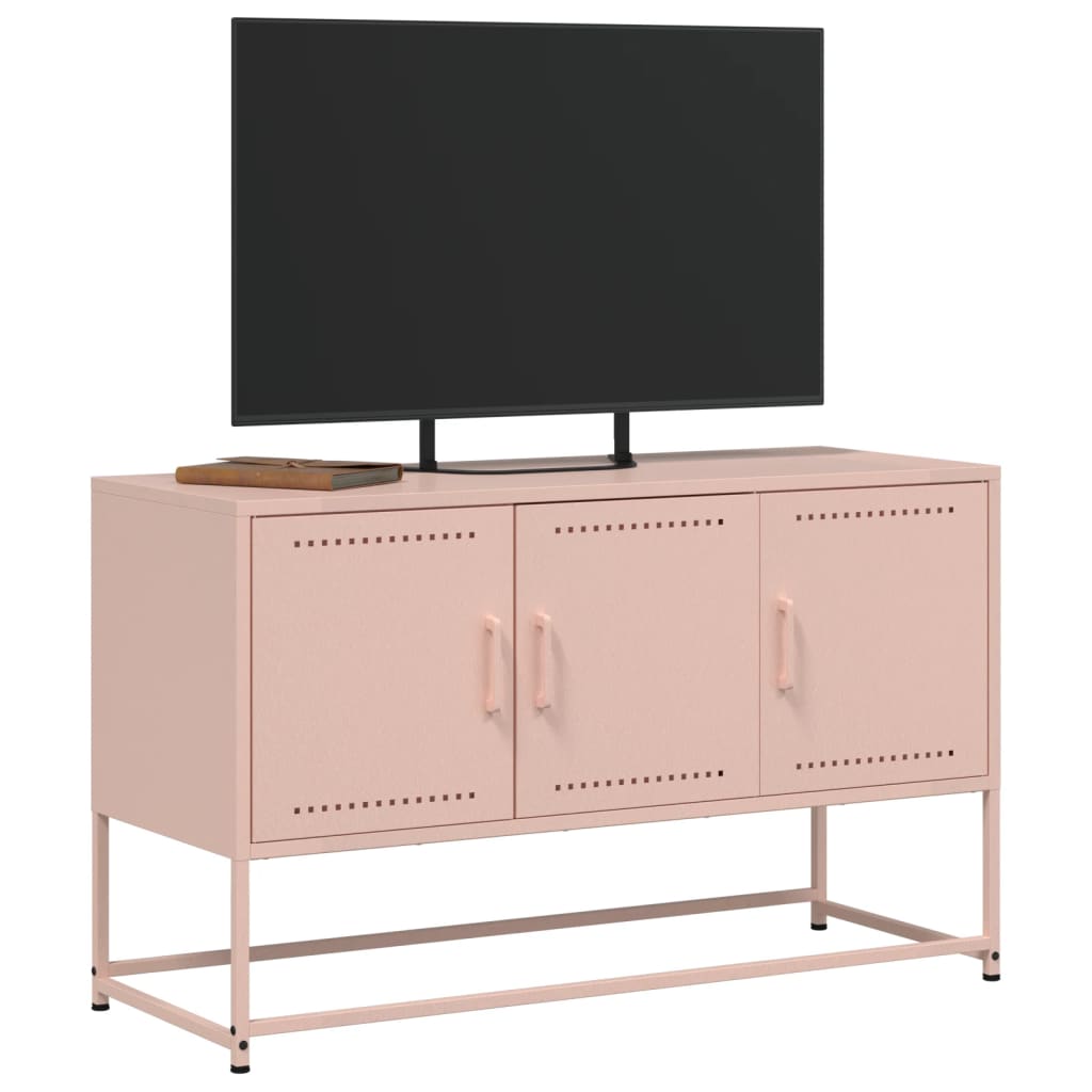 vidaXL TV-taso pinkki 100,5x39x60,5 cm teräs