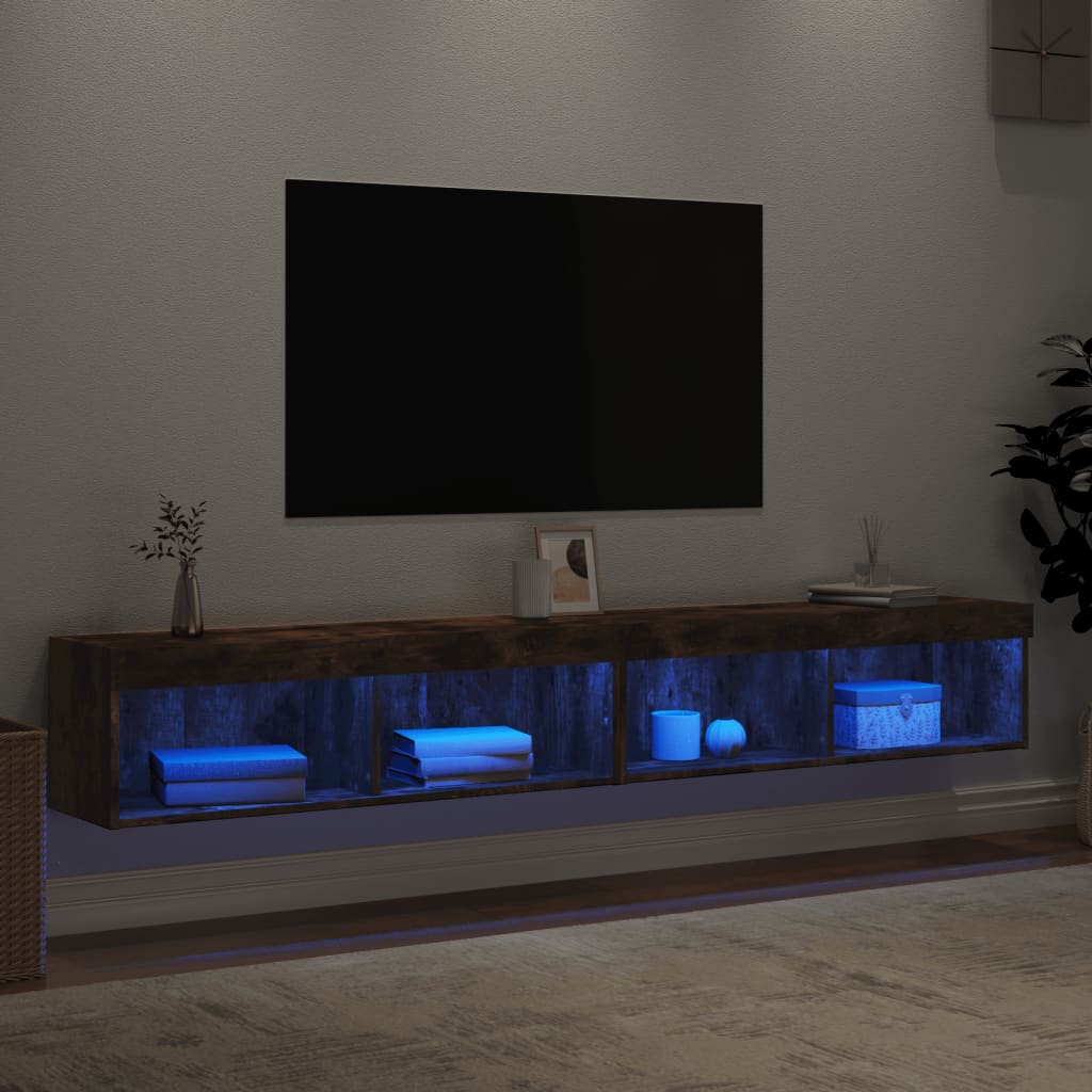 vidaXL TV-tasot LED-valoilla 2 kpl savutammi 100x30x30 cm