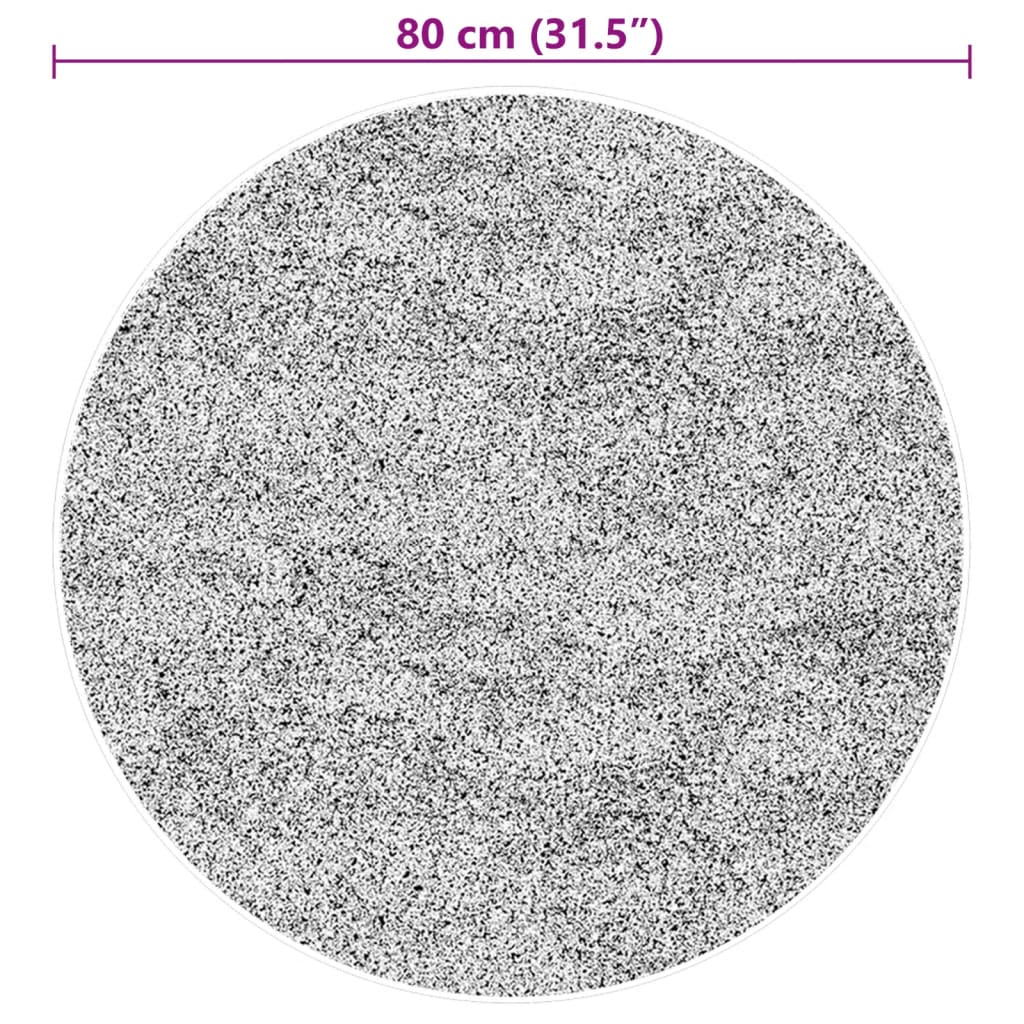 vidaXL Matto HUARTE lyhytnukkainen ja pestävä harmaa Ø 80 cm