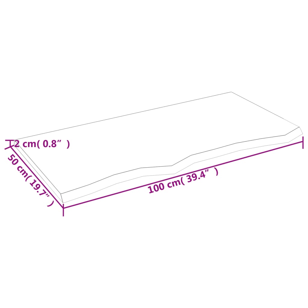 vidaXL Seinähylly tummanruskea 100x50x2 cm käsitelty täystammi